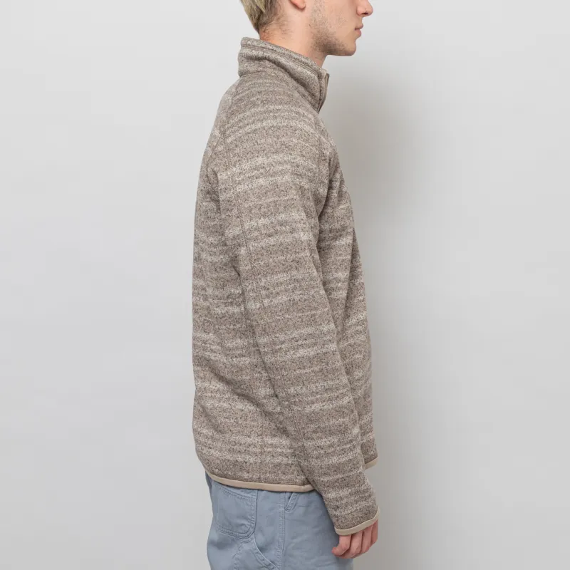 Patagonia Better Sweater Quarter Zip Vinyl Stripe Seabird Grey-4