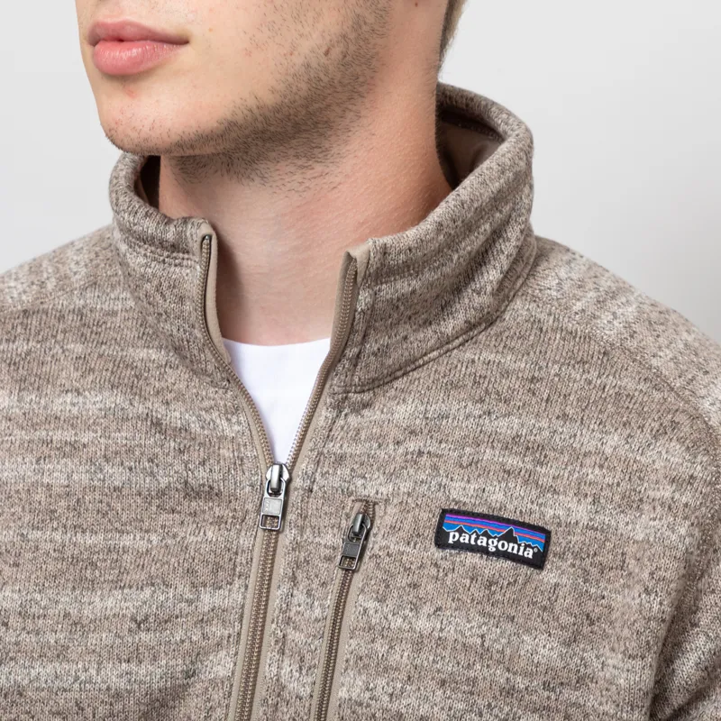 Patagonia Better Sweater Quarter Zip Vinyl Stripe Seabird Grey-5