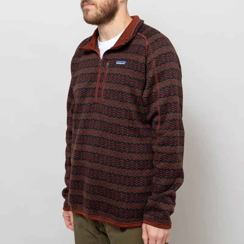Patagonia Better Sweater Quarter Zip Woven Together Dried Vanilla-1
