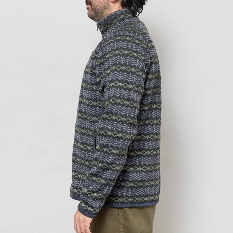 Patagonia Better Sweater Jacket Woven Together Smolder Blue-2