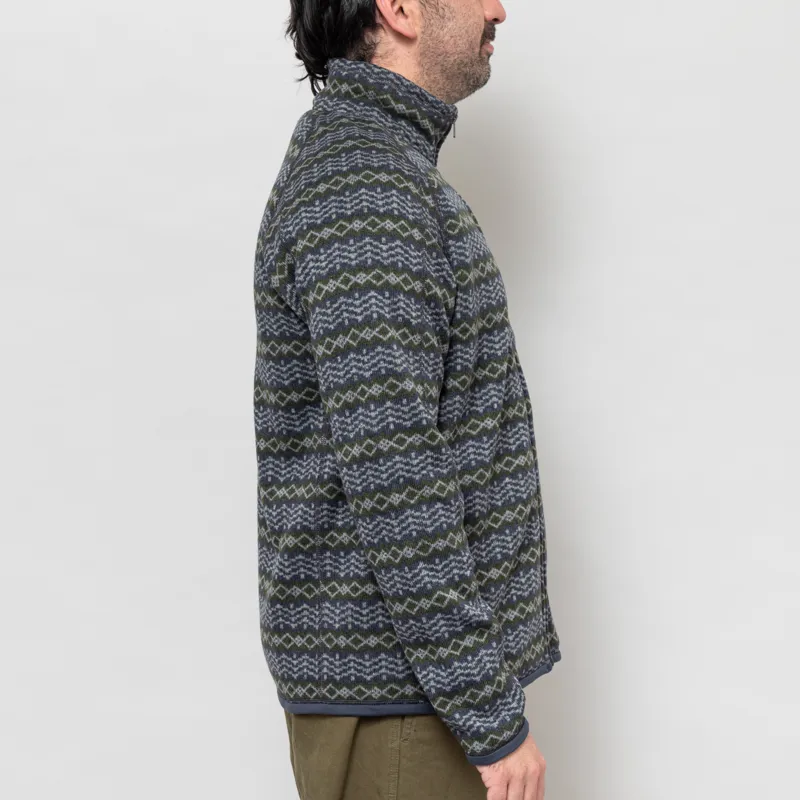 Patagonia Better Sweater Jacket Woven Together Smolder Blue-4