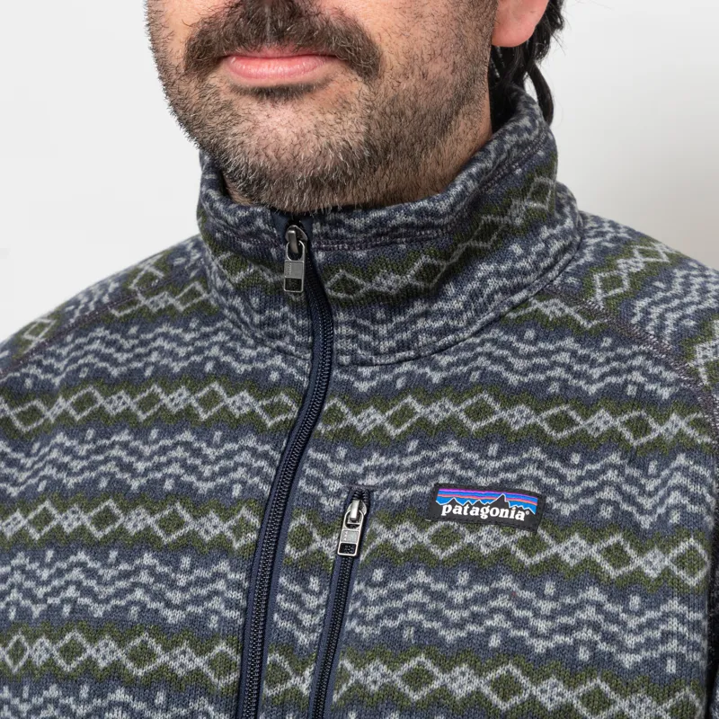 Patagonia Better Sweater Jacket Woven Together Smolder Blue-5