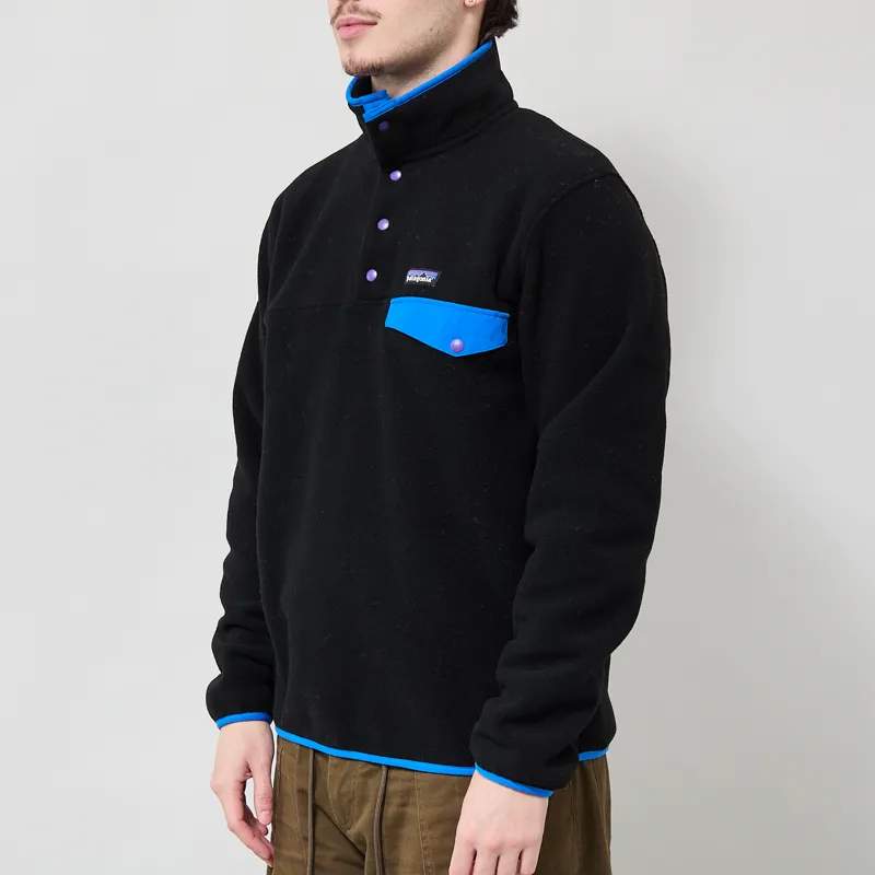 Patagonia Lightweight Synchilla Snap-T Fleece Pullover Black P6 Blue-1
