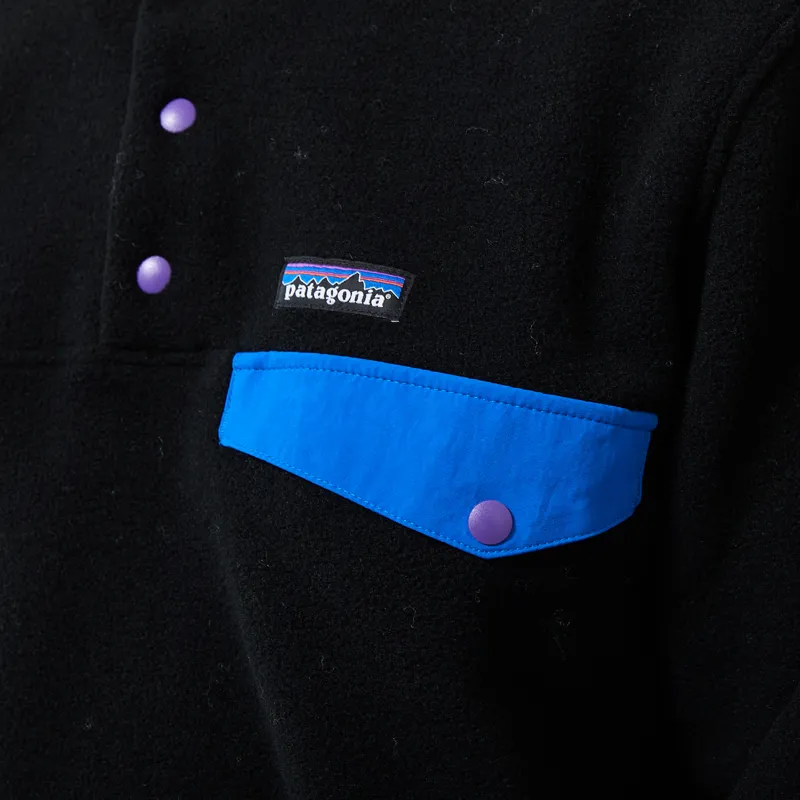 Patagonia Lightweight Synchilla Snap-T Fleece Pullover Black P6 Blue-5
