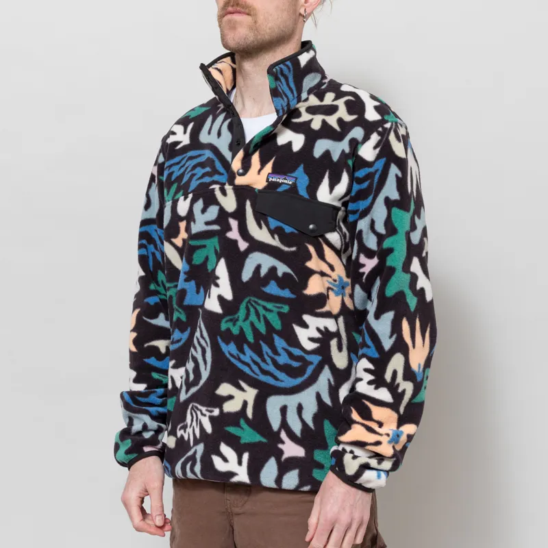 Patagonia Lightweight Synchilla Snap-T Fleece Pullover Kaleido Black-1