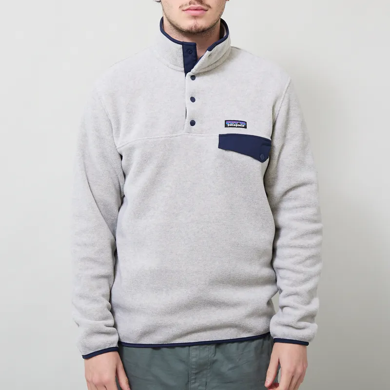 Patagonia Lightweight Synchilla Snap-T Fleece Pullover Oatmeal Heather New Navy