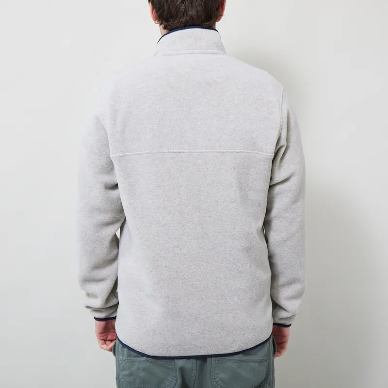 Patagonia Lightweight Synchilla Snap-T Fleece Pullover Oatmeal Heather New Navy-2