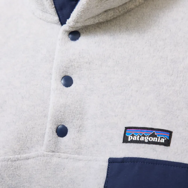 Patagonia Lightweight Synchilla Snap-T Fleece Pullover Oatmeal Heather New Navy-4