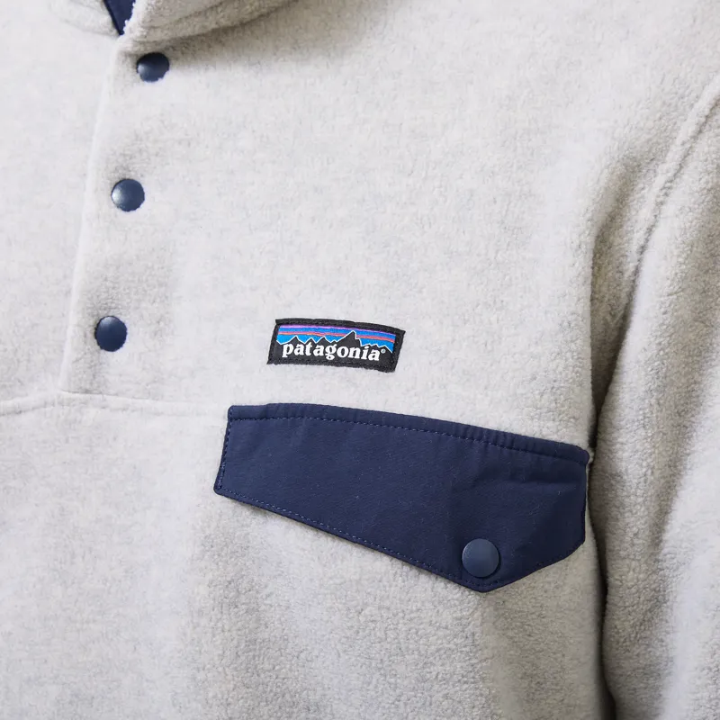 Patagonia Lightweight Synchilla Snap-T Fleece Pullover Oatmeal Heather New Navy-5