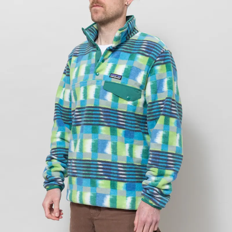 Patagonia Lightweight Synchilla Snap-T Fleece Pullover Painted Lines Shore Blue-1