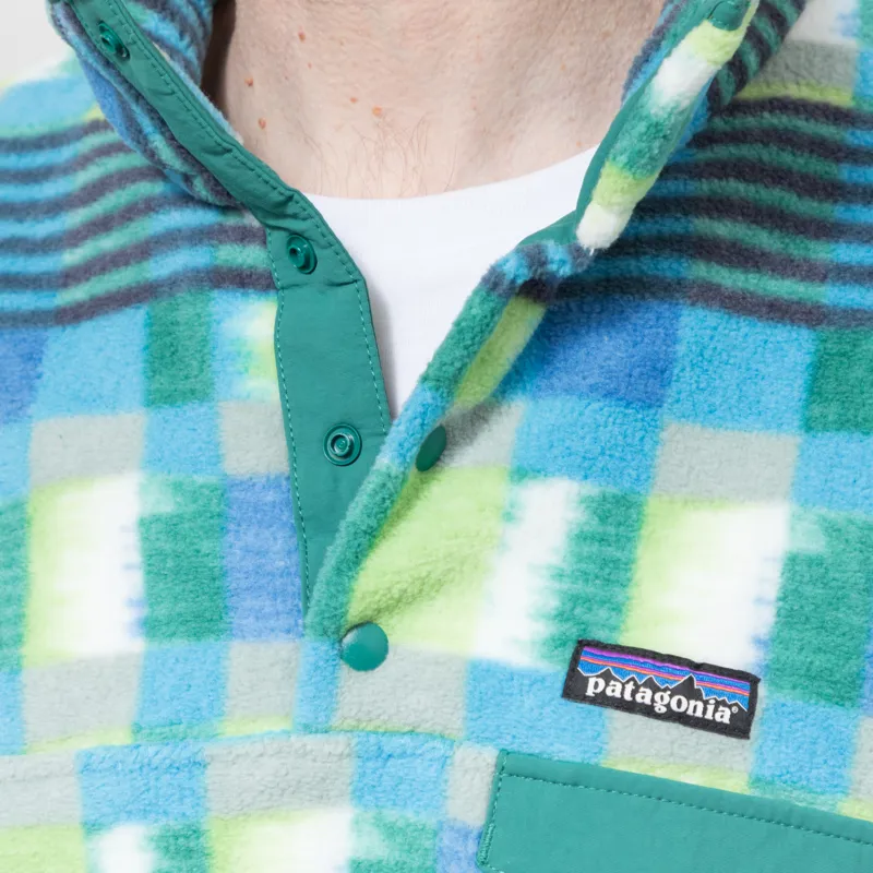 Patagonia Lightweight Synchilla Snap-T Fleece Pullover Painted Lines Shore Blue-6
