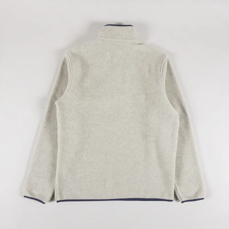 Patagonia Lightweight Synchilla Snap-T Fleece Pullover Oatmeal Heather Smolder Blue-1