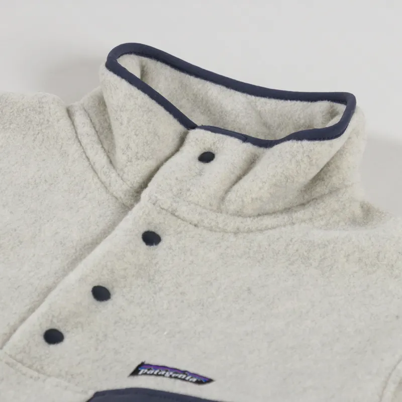 Patagonia Lightweight Synchilla Snap-T Fleece Pullover Oatmeal Heather Smolder Blue-4