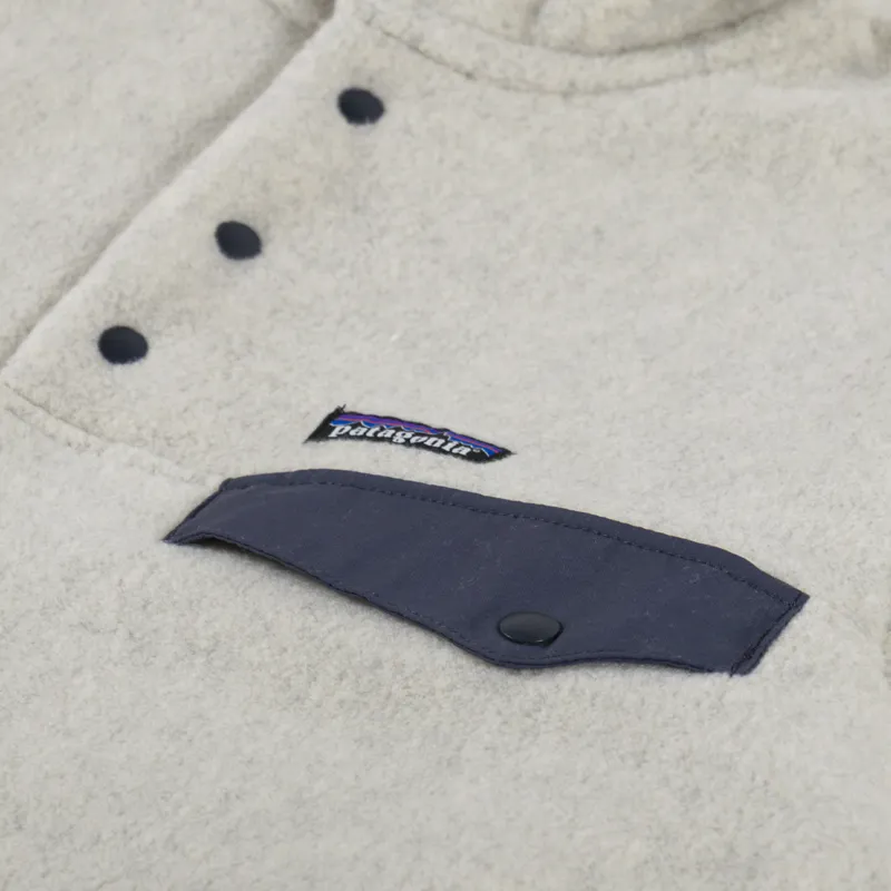 Patagonia Lightweight Synchilla Snap-T Fleece Pullover Oatmeal Heather Smolder Blue-5