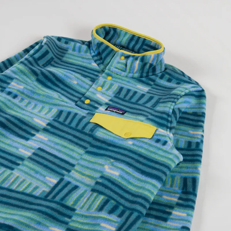 Patagonia Lightweight Synchilla Snap-T Fleece Pullover Quilty Fitz Wetland Blue-2
