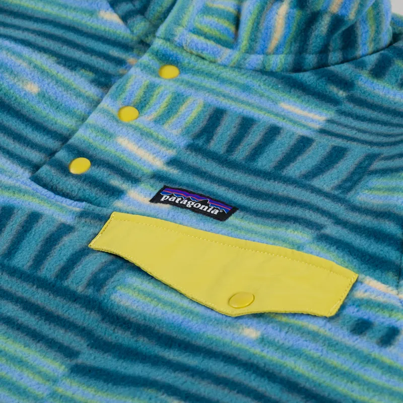 Patagonia Lightweight Synchilla Snap-T Fleece Pullover Quilty Fitz Wetland Blue-4