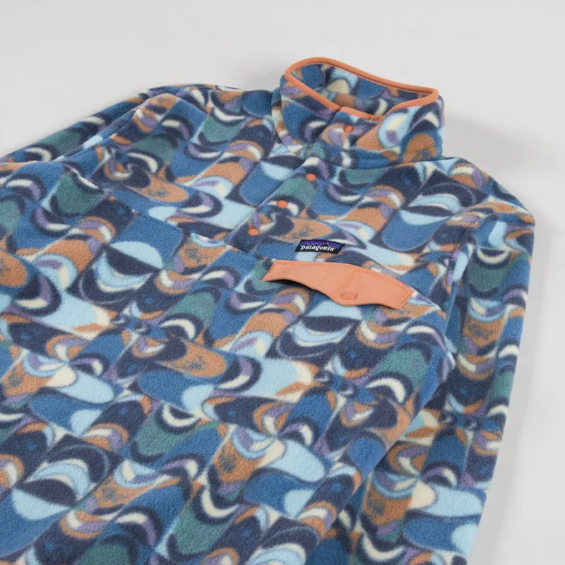 Patagonia Lightweight Synchilla Snap-T Fleece Pullover Swallowtail Geo Still Blue-2