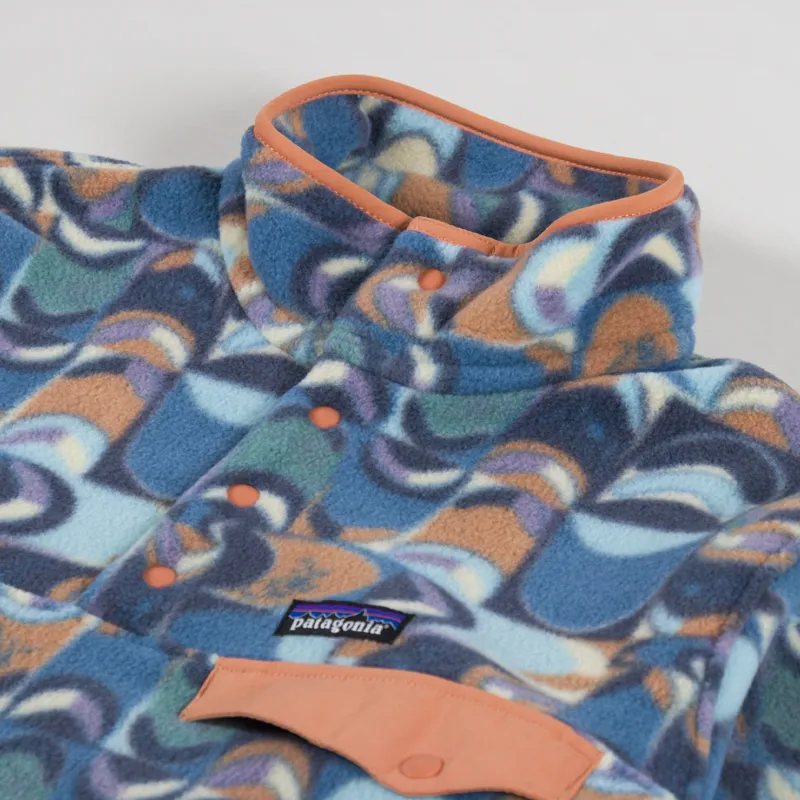 Patagonia Lightweight Synchilla Snap-T Fleece Pullover Swallowtail Geo Still Blue-4