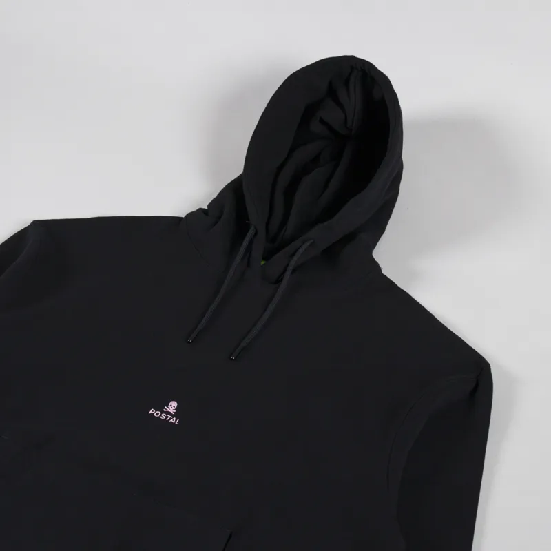 Postal Skull Embroidery Hoodie Black-2