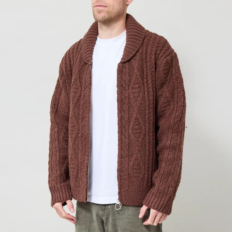 Pendleton Hoop Zip Cardigan Brown-1