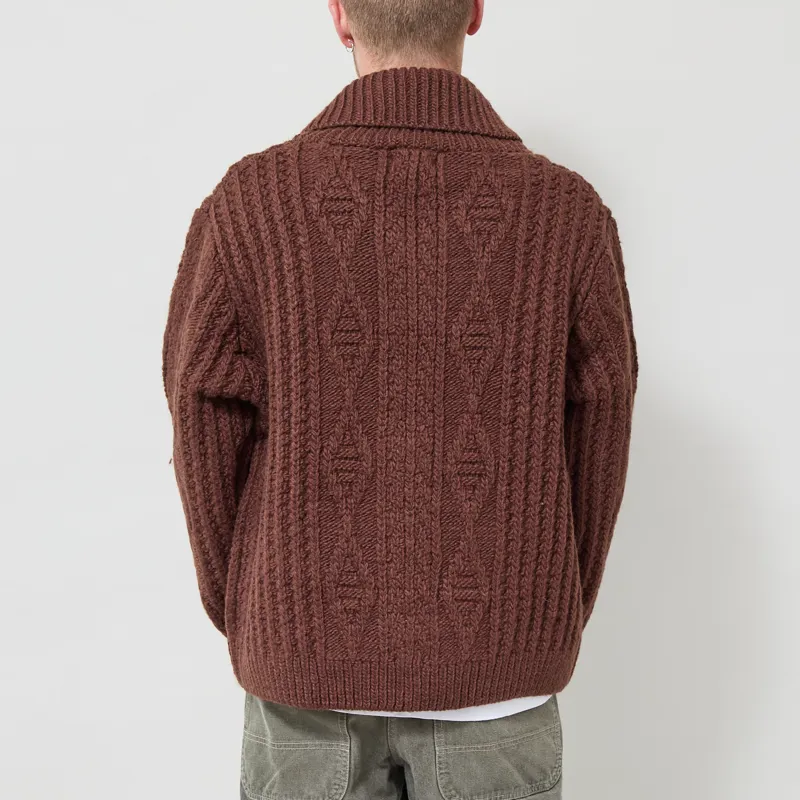 Pendleton Hoop Zip Cardigan Brown-2