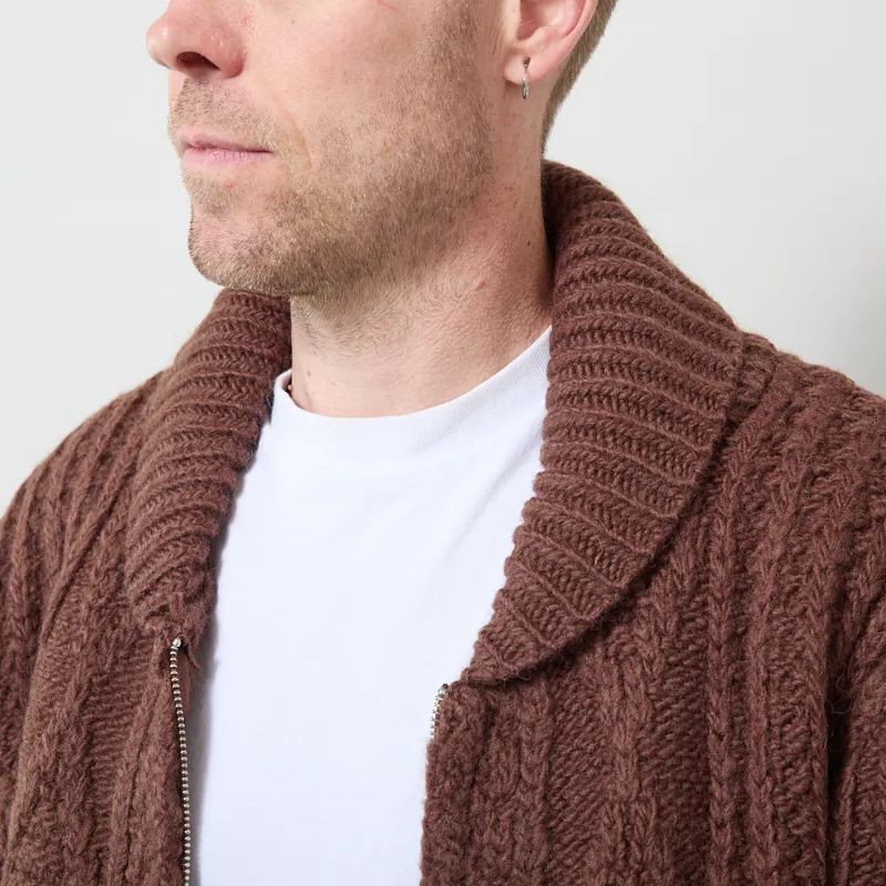 Pendleton Hoop Zip Cardigan Brown-3