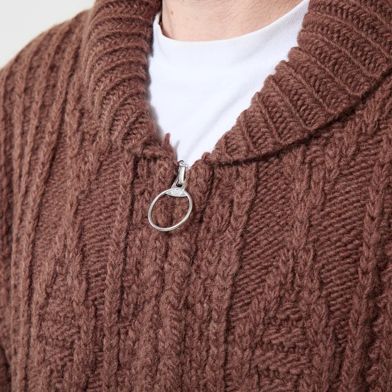 Pendleton Hoop Zip Cardigan Brown-5
