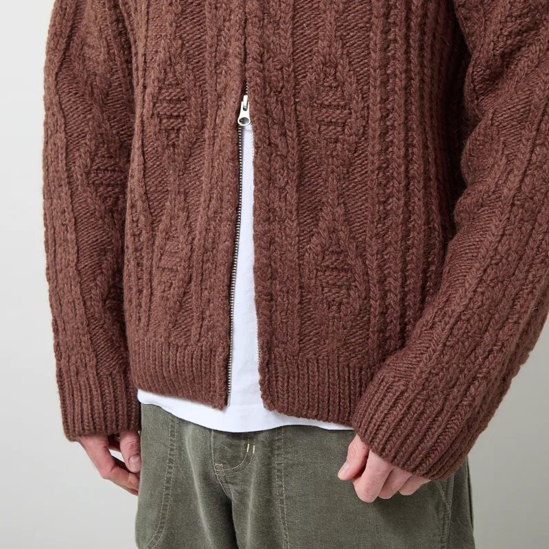 Pendleton Hoop Zip Cardigan Brown-8