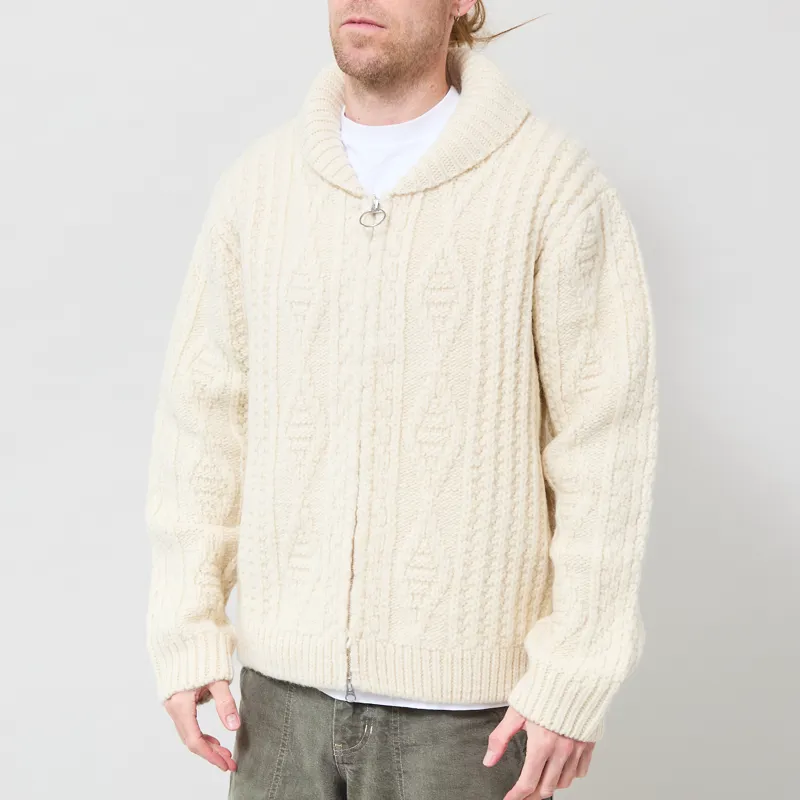 Pendleton Hoop Zip Cardigan Cream-1