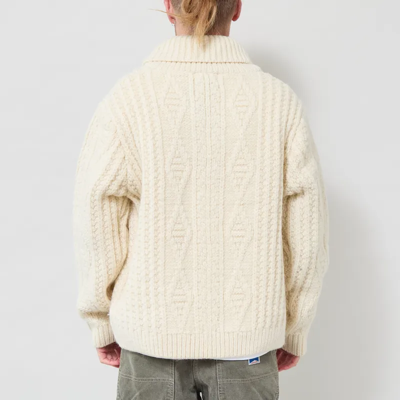 Pendleton Hoop Zip Cardigan Cream-2