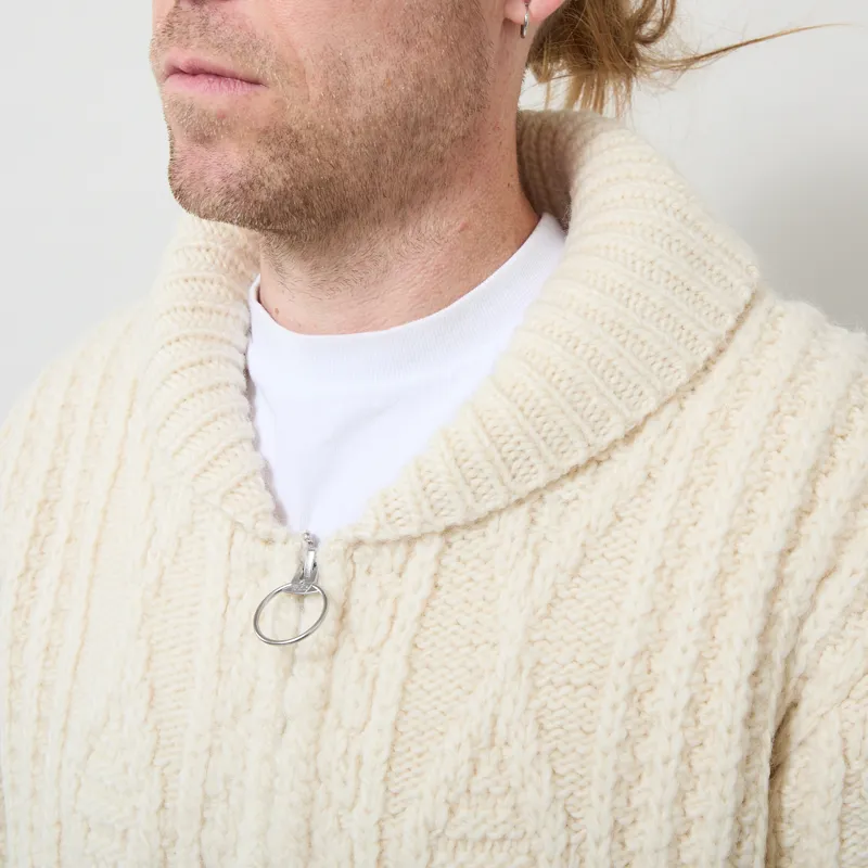Pendleton Hoop Zip Cardigan Cream-4