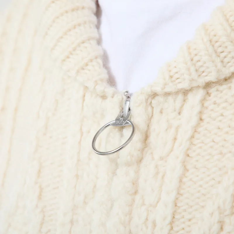 Pendleton Hoop Zip Cardigan Cream-5