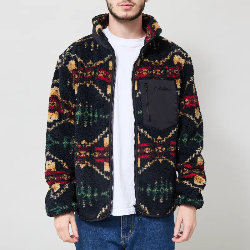 Pendleton Jacquard Sherpa Fleece Four Corners Black