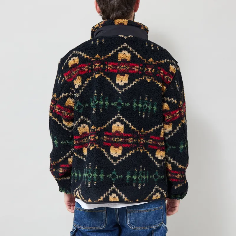 Pendleton Jacquard Sherpa Fleece Four Corners Black-2