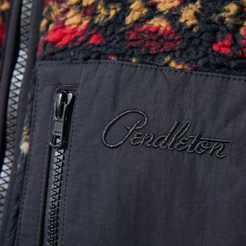 Pendleton Jacquard Sherpa Fleece Four Corners Black-5