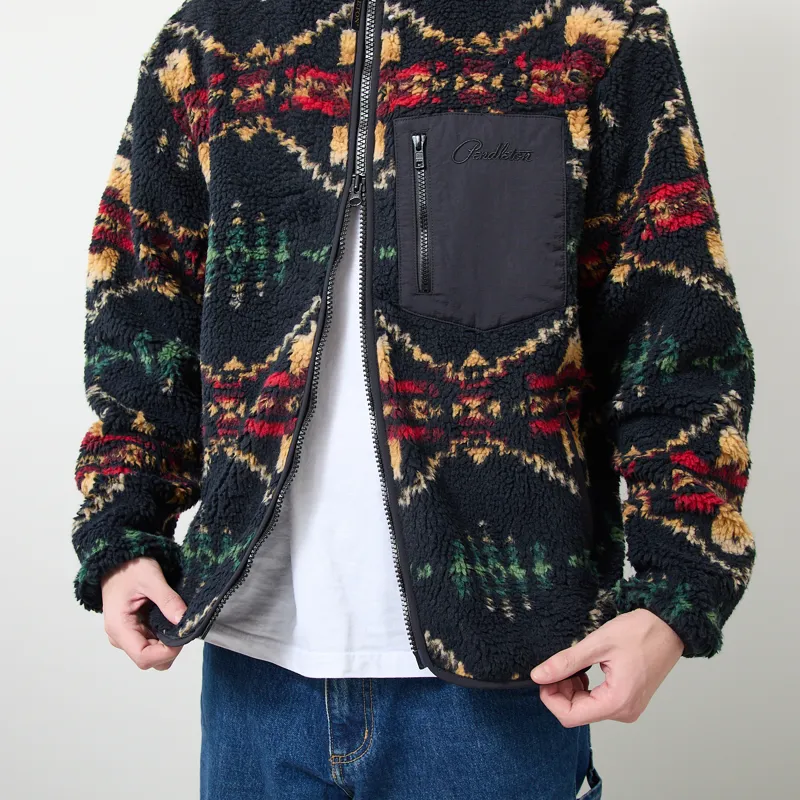 Pendleton Jacquard Sherpa Fleece Four Corners Black-10
