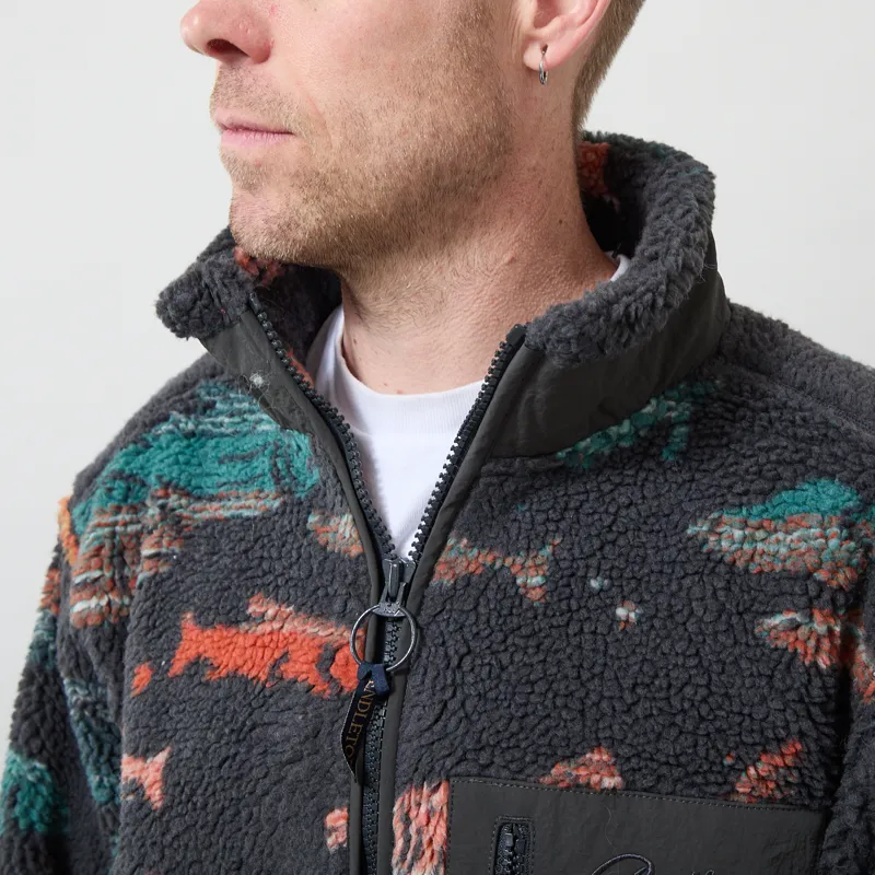 Pendleton Jacquard Sherpa Fleece Salmon Falls Grey-3