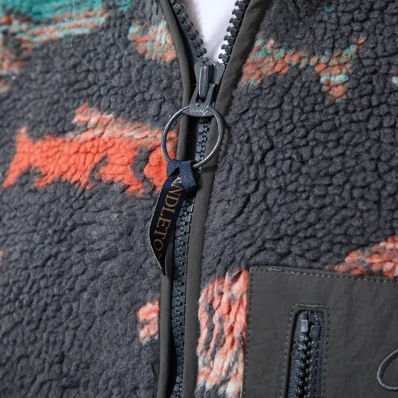 Pendleton Jacquard Sherpa Fleece Salmon Falls Grey-4