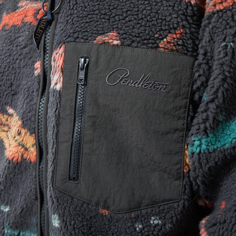 Pendleton Jacquard Sherpa Fleece Salmon Falls Grey-5