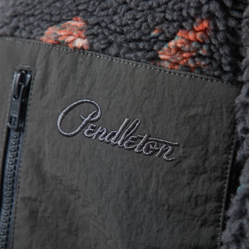 Pendleton Jacquard Sherpa Fleece Salmon Falls Grey-6