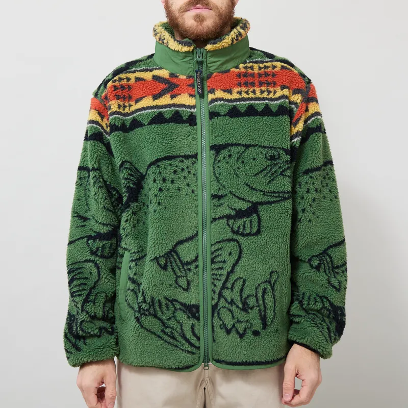 Pendleton Jacquard Sherpa Fleece Salmon Falls Olive