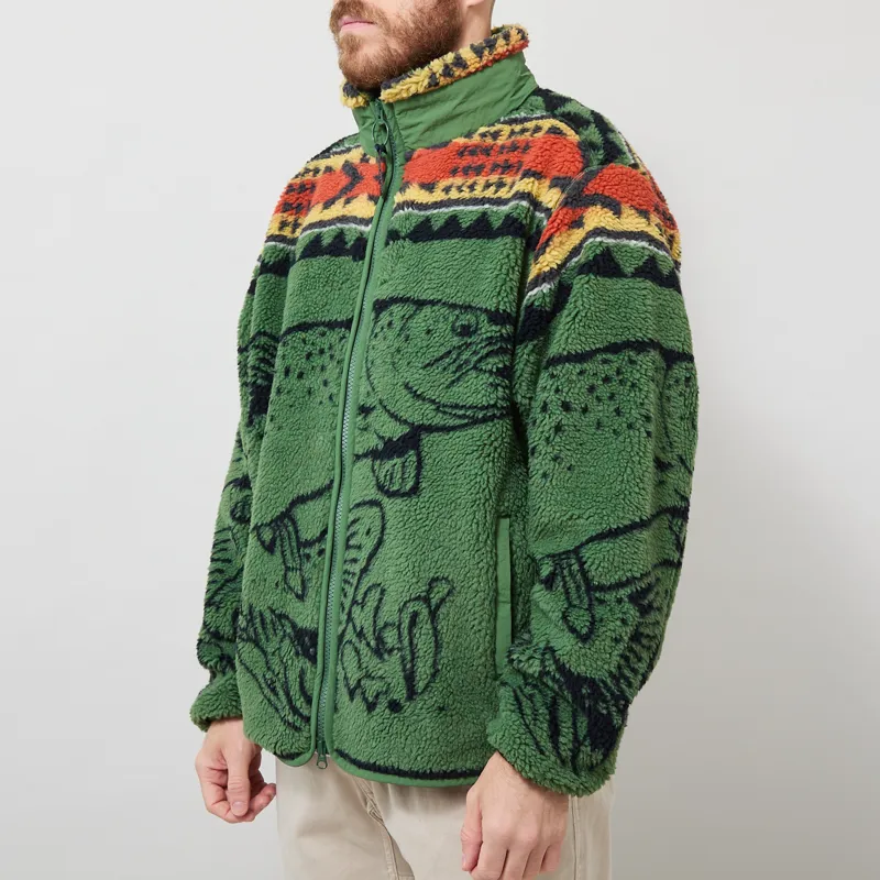 Pendleton Jacquard Sherpa Fleece Salmon Falls Olive-2