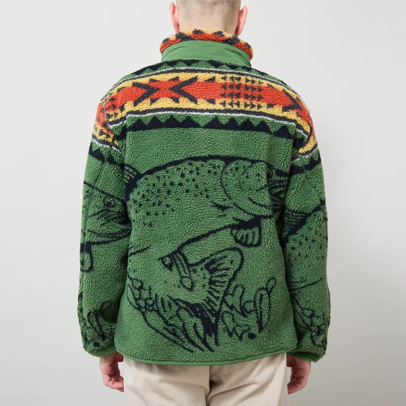 Pendleton Jacquard Sherpa Fleece Salmon Falls Olive-3