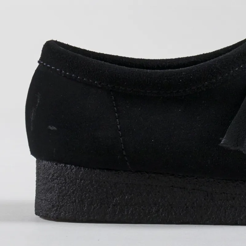 Clarks Originals Womens Wallabee Shoes Black Suede-4