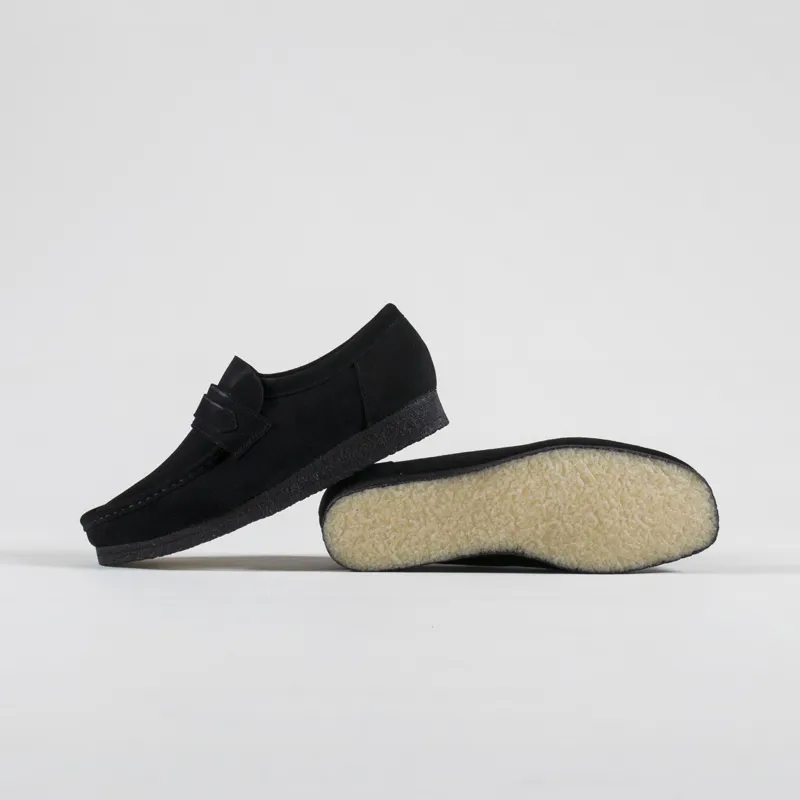 Clarks Originals Wallabee Loafer Black Suede-3