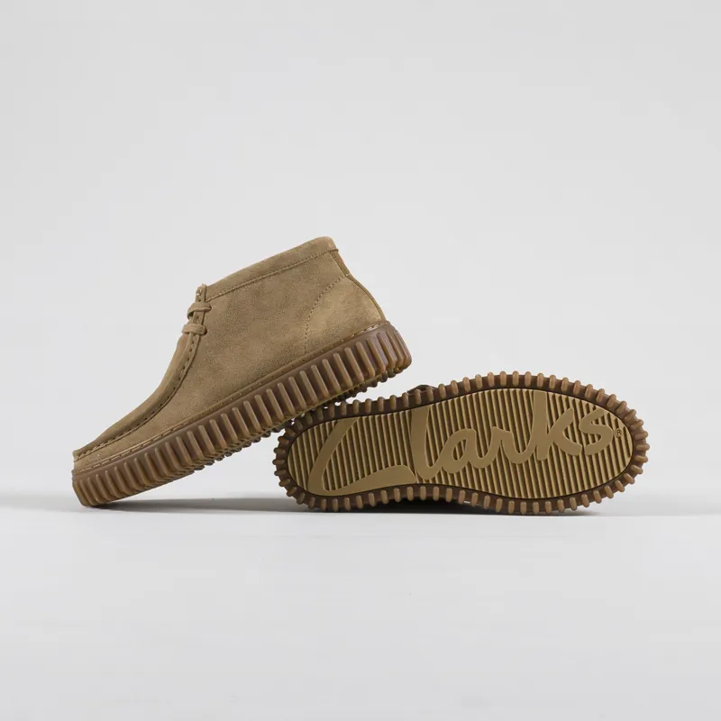 Clarks Originals Mens Torhill Hi Shoe Dark Sand Suede Beige