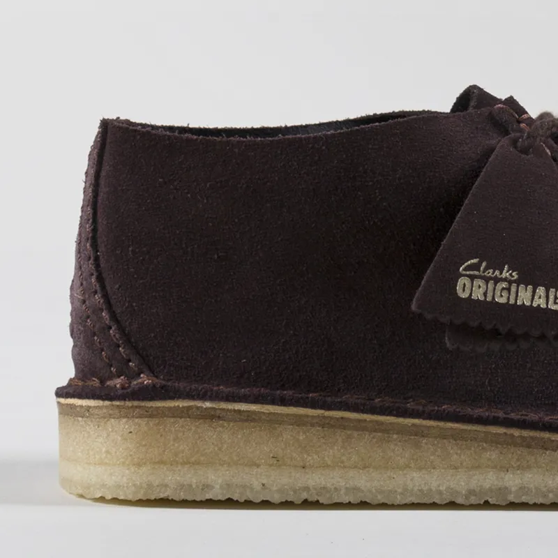 Clarks Originals Desert Nomad Shoes Deep Brown Suede-4