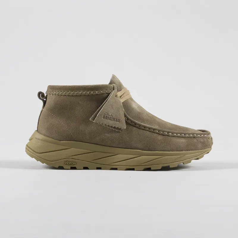 Clarks Originals Mens Wallabee Eden Shoe Dark Sand Suede Beige