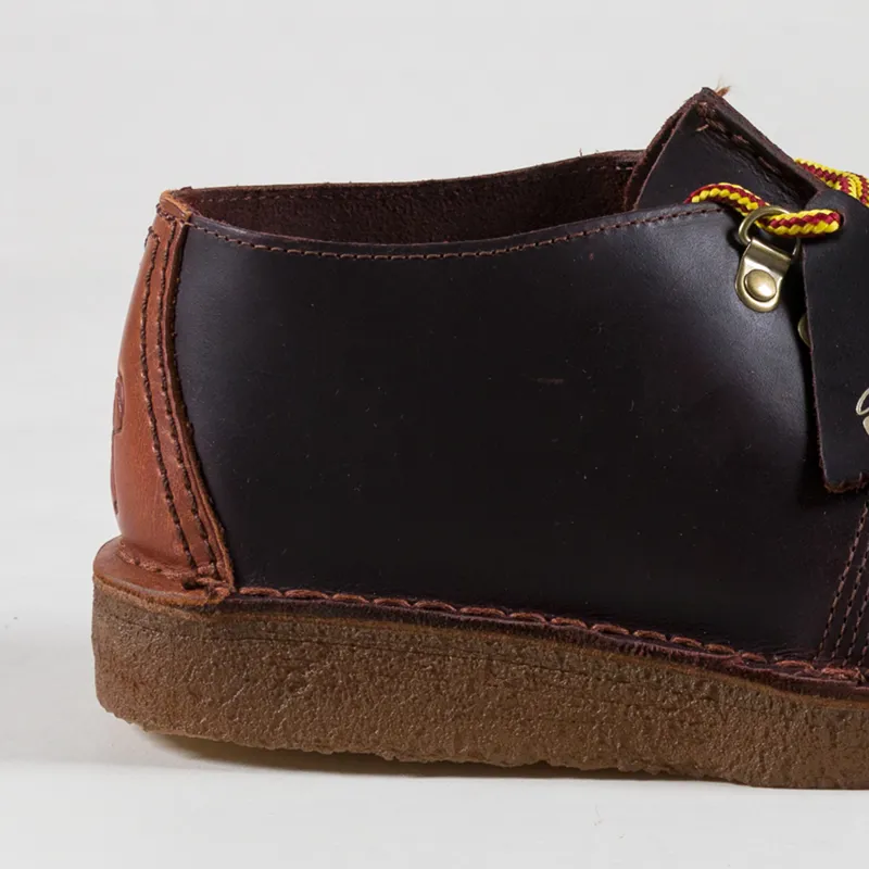 Clarks Originals Desert Trek Hiker Shoes Burgundy Leather-4