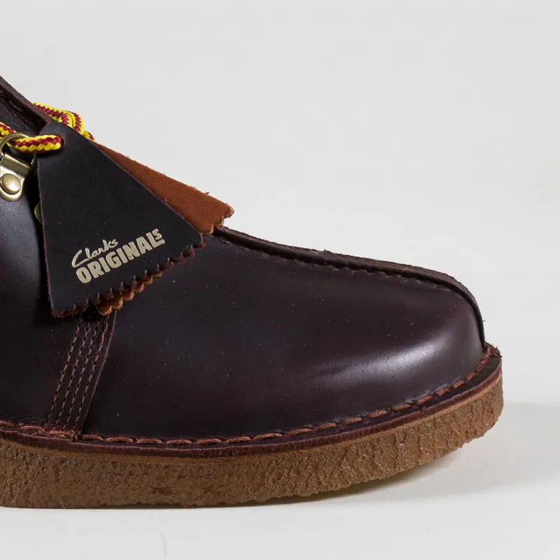 Clarks Originals Desert Trek Hiker Shoes Burgundy Leather-5